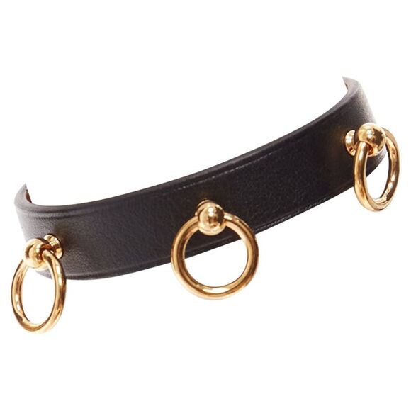 Hermes Mini Dog Anneaux Gold Ring Smooth Leather Lockette Bracelet - Picture 2 of 6